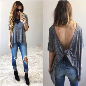 Low Back Grey Top